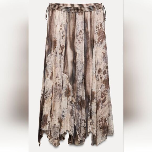 Zara flowy swing skirt printed size M - Picture 3 of 10